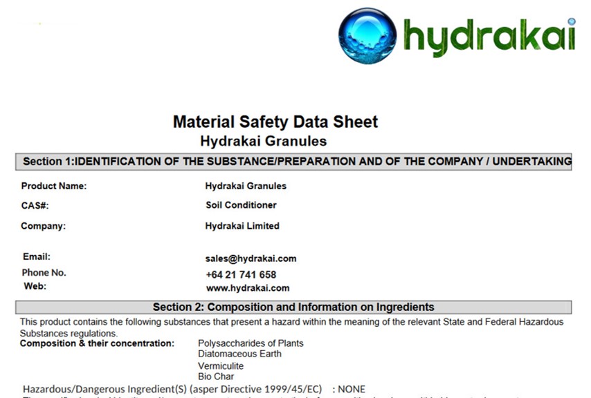 Material data safety sheet